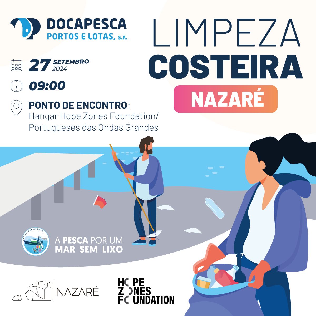 Limpeza Costeira no Porto da Nazaré 